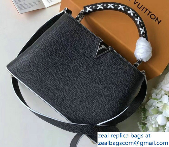 Louis Vuitton Capucines BB Bag Braided Threads Handle M52384 Black