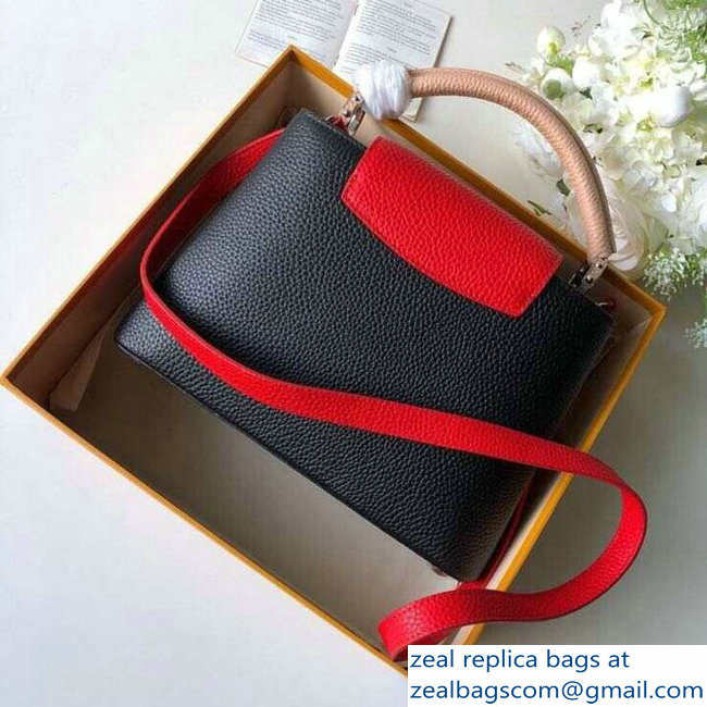 Louis Vuitton Capucines BB Bag Colorblock Black/Apricot/Red - Click Image to Close
