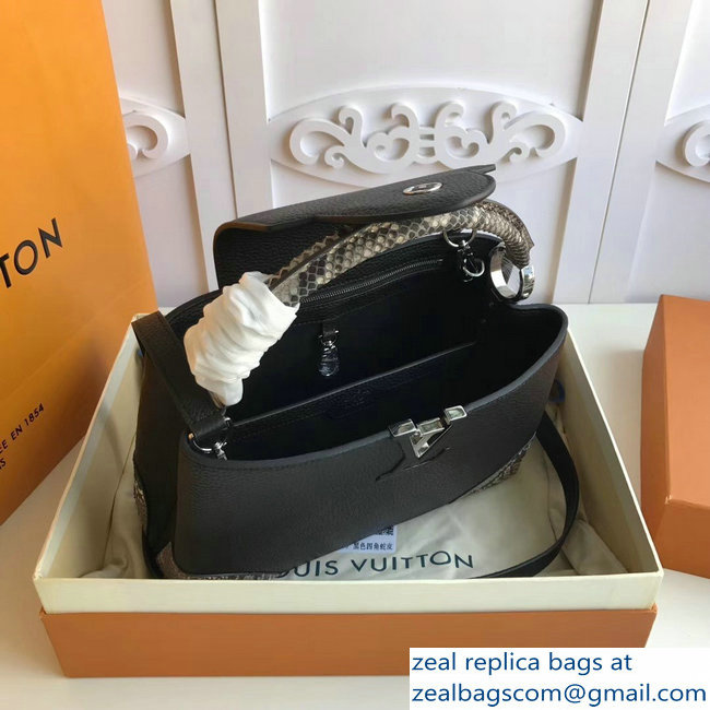 Louis Vuitton Capucines BB Bag Four Corners Python Black N94410 - Click Image to Close
