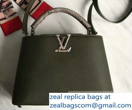 Louis Vuitton Capucines BB Bag Python Handle Army Green - Click Image to Close