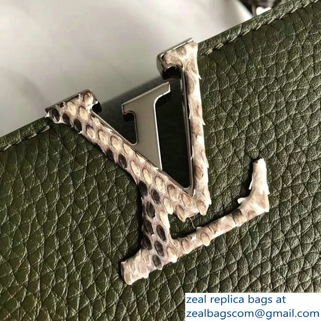 Louis Vuitton Capucines BB Bag Python Handle Army Green - Click Image to Close