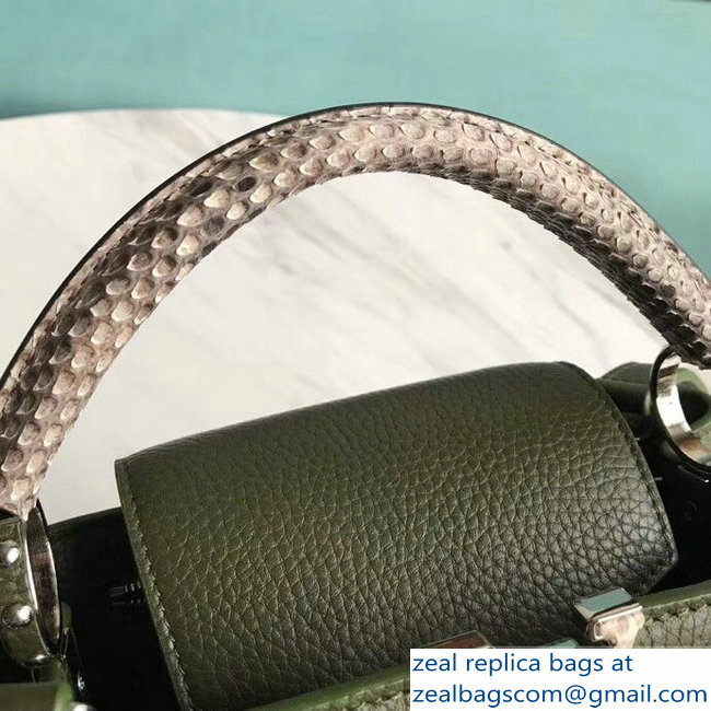 Louis Vuitton Capucines BB Bag Python Handle Army Green - Click Image to Close