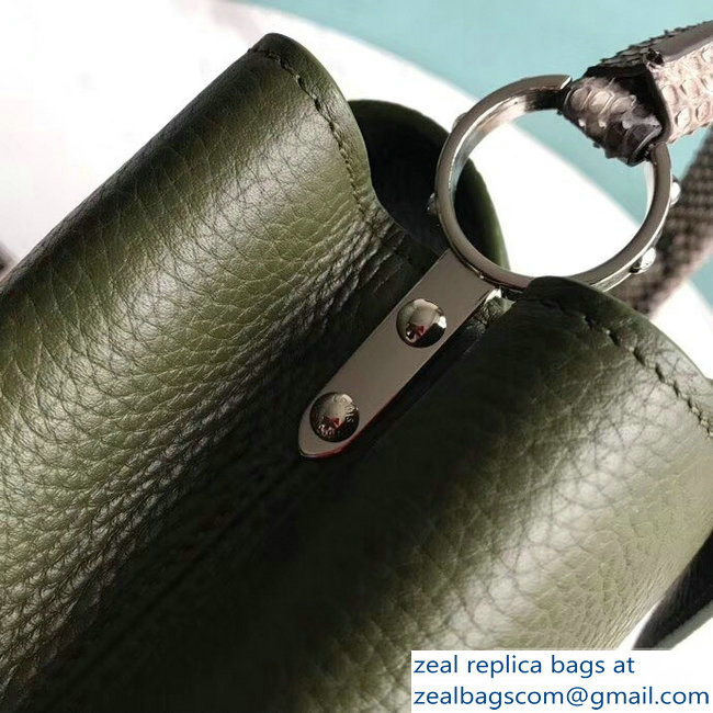 Louis Vuitton Capucines BB Bag Python Handle Army Green