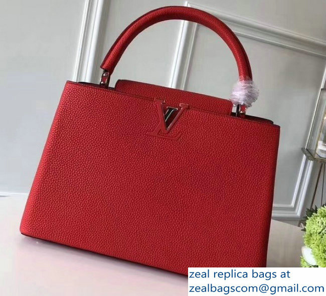 Louis Vuitton Capucines MM Bag M94740 Red/Silver - Click Image to Close