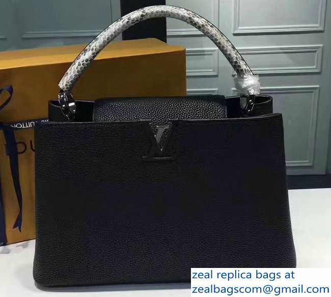 Louis Vuitton Capucines MM Bag Python Handle N91659 Noir - Click Image to Close