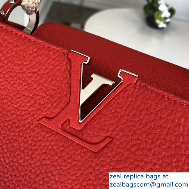 Louis Vuitton Capucines MM Bag Python Handle N91899 Rubis