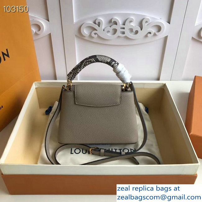 Louis Vuitton Capucines Mini Bag Python Handle Galet