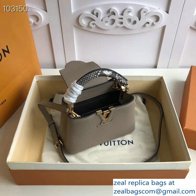 Louis Vuitton Capucines Mini Bag Python Handle Galet