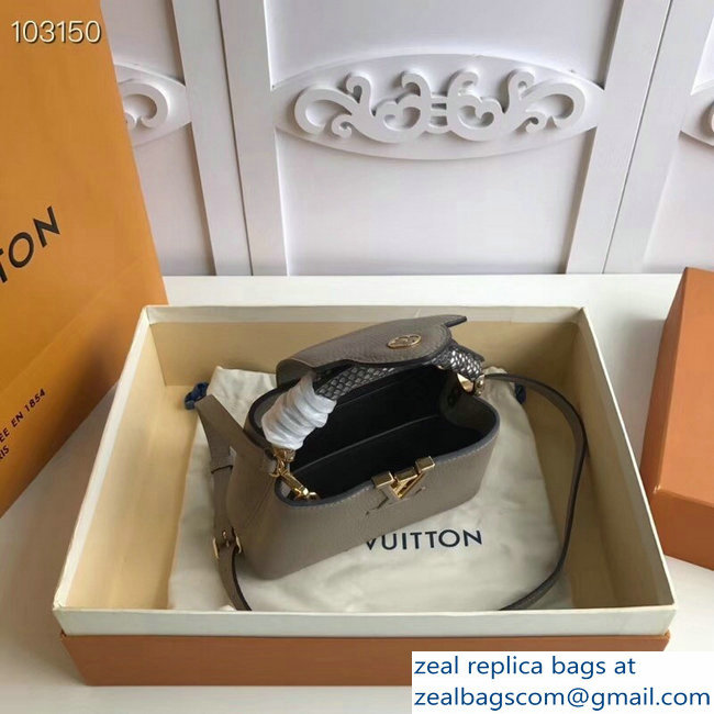 Louis Vuitton Capucines Mini Bag Python Handle Galet