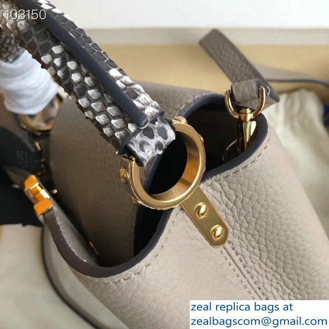 Louis Vuitton Capucines Mini Bag Python Handle Galet