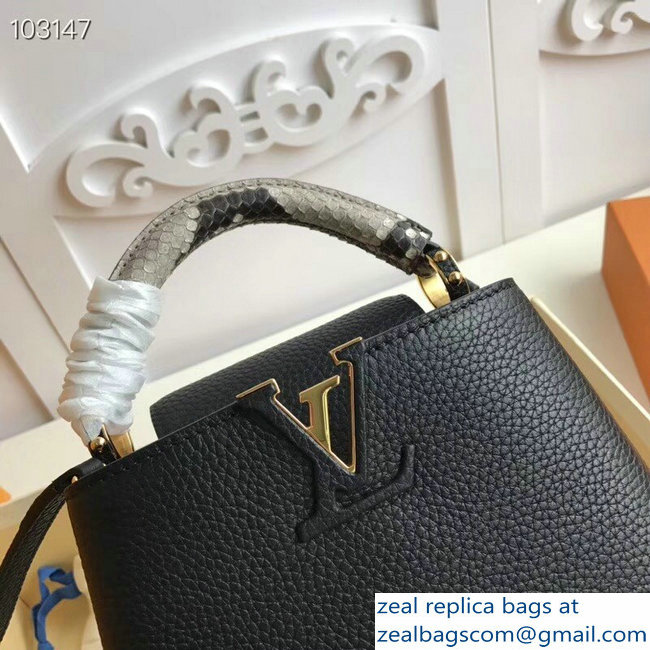 Louis Vuitton Capucines Mini Bag Python Handle Noir