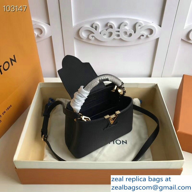 Louis Vuitton Capucines Mini Bag Python Handle Noir