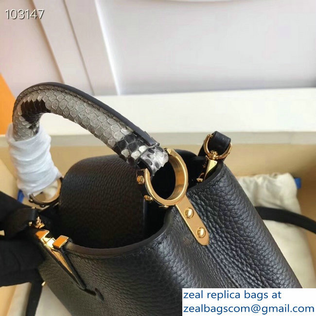 Louis Vuitton Capucines Mini Bag Python Handle Noir