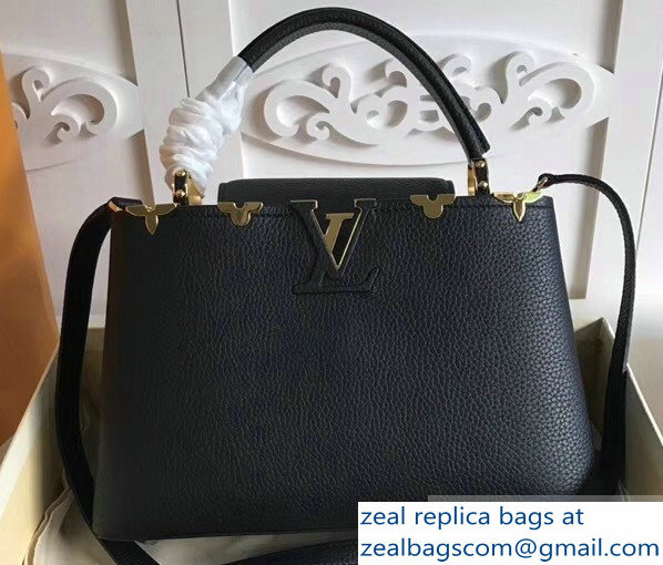 Louis Vuitton Capucines PM Bag Blooms Crown M54663 Black - Click Image to Close