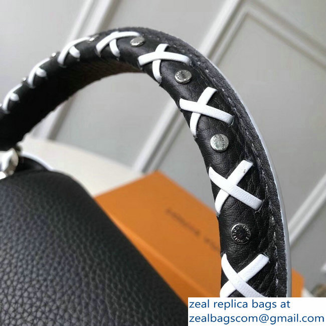 Louis Vuitton Capucines PM Bag Braided Threads Handle M52389 Black - Click Image to Close