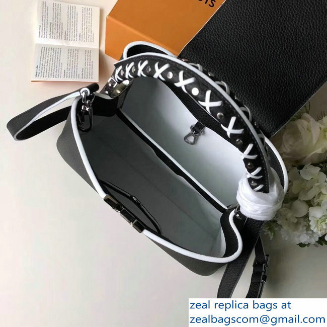 Louis Vuitton Capucines PM Bag Braided Threads Handle M52389 Black - Click Image to Close
