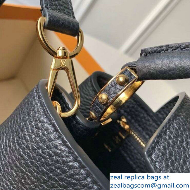 Louis Vuitton Capucines PM Bag Central Stripe Python Black