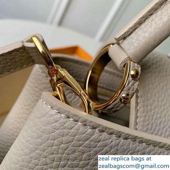 Louis Vuitton Capucines PM Bag Central Stripe Python Galet