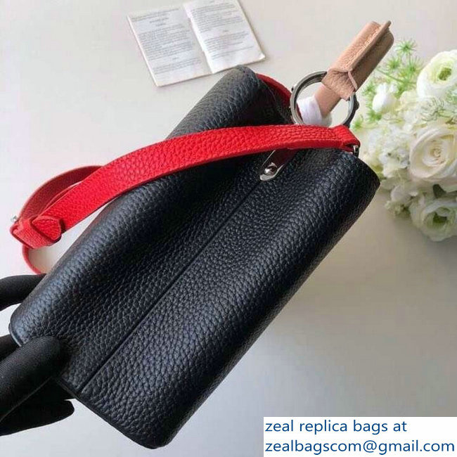 Louis Vuitton Capucines PM Bag Colorblock M51814 Black/Apricot/Red - Click Image to Close