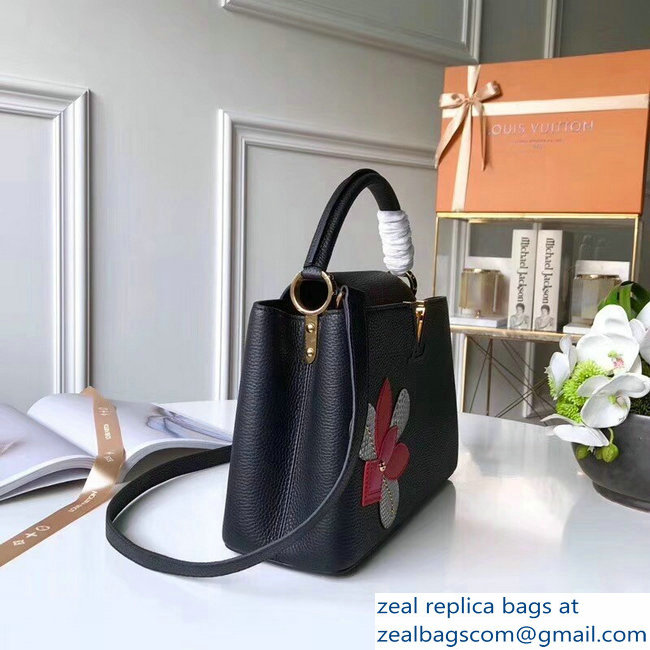 Louis Vuitton Capucines PM Bag Iris Blossom M54696 Black
