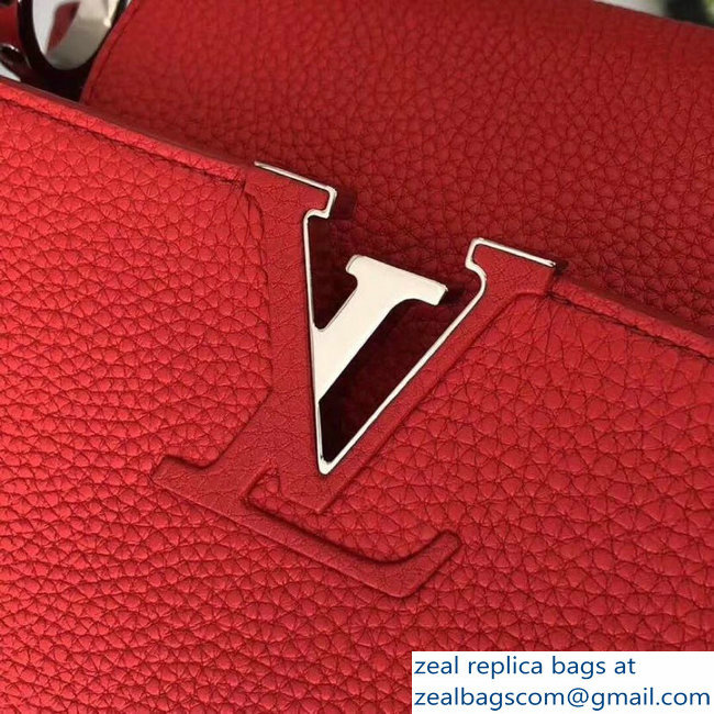 Louis Vuitton Capucines PM Bag M42237 Red/Silver