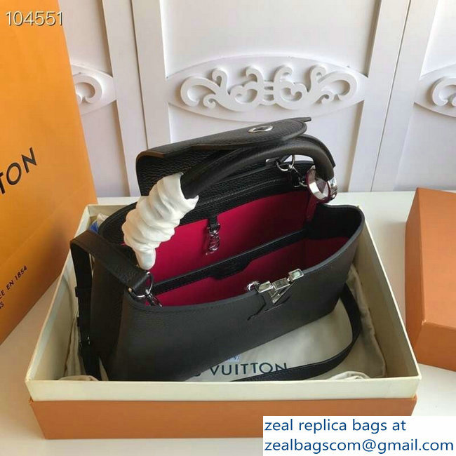 Louis Vuitton Capucines PM Bag M42242 Black/Silver