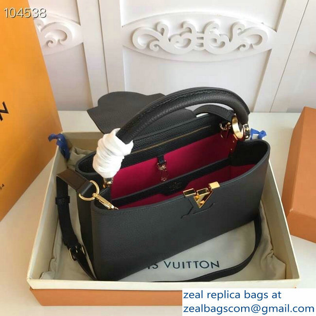 Louis Vuitton Capucines PM Bag M42259 Black/Gold