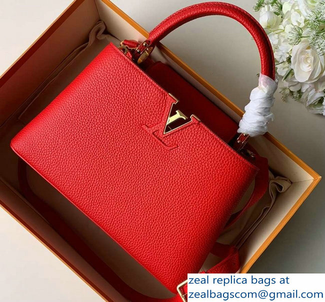 Louis Vuitton Capucines PM Bag M43935 Red/Gold - Click Image to Close