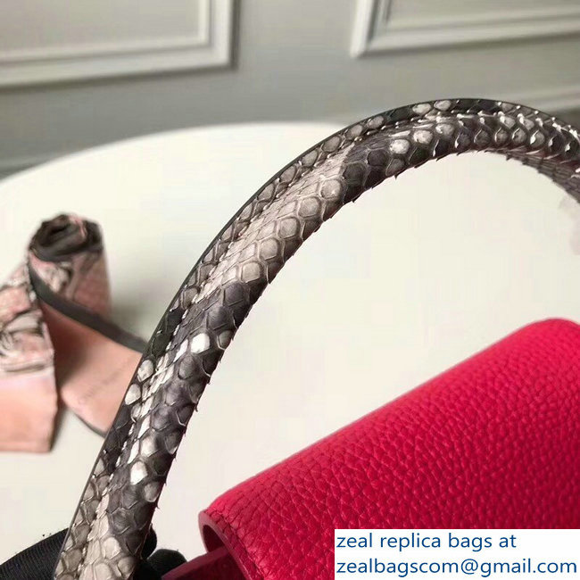 Louis Vuitton Capucines PM Bag Python Handle Framboise