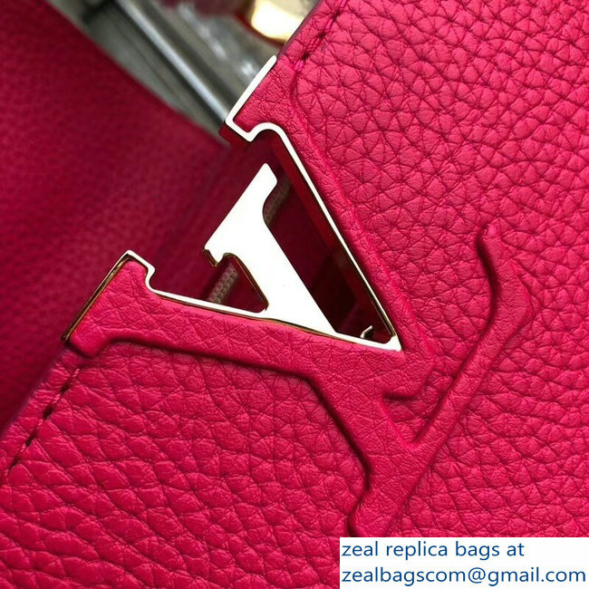 Louis Vuitton Capucines PM Bag Python Handle Framboise