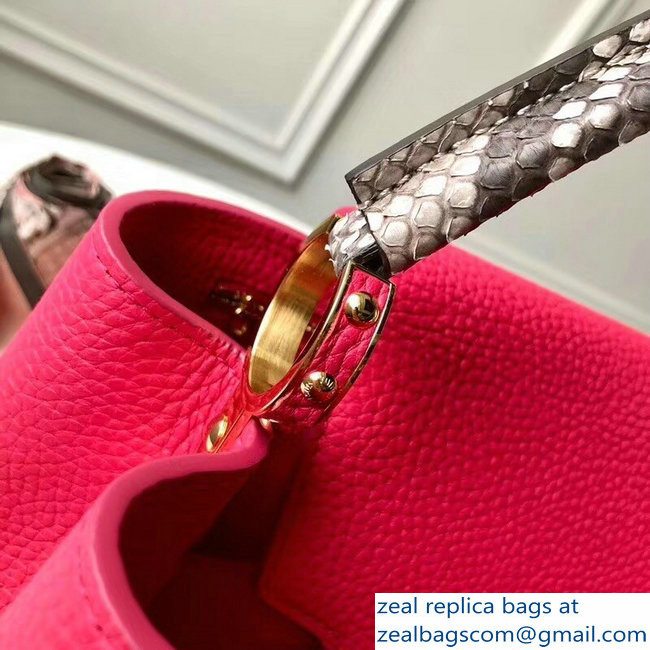 Louis Vuitton Capucines PM Bag Python Handle Framboise