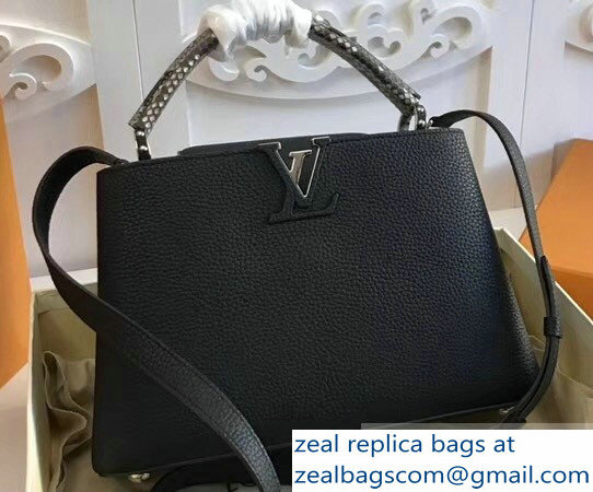 Louis Vuitton Capucines PM Bag Python Handle N92800 Noir - Click Image to Close