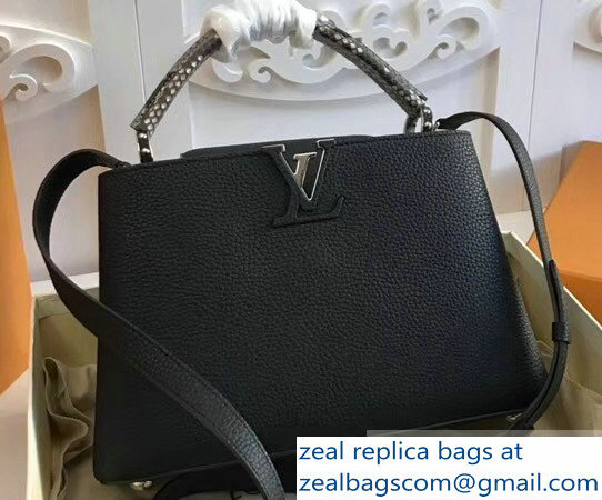 Louis Vuitton Capucines PM Bag Python Handle N92800 Noir