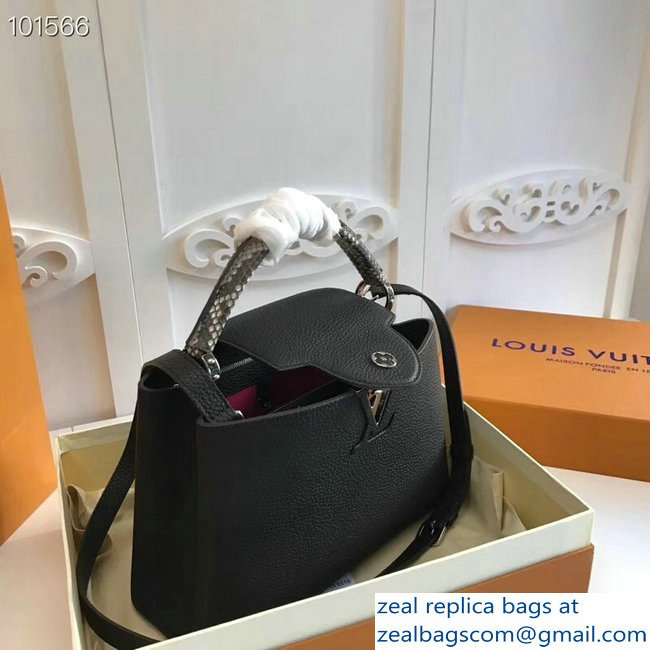 Louis Vuitton Capucines PM Bag Python Handle N92800 Noir - Click Image to Close
