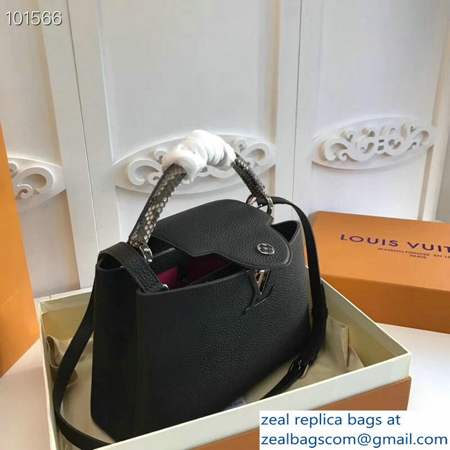 Louis Vuitton Capucines PM Bag Python Handle N92800 Noir