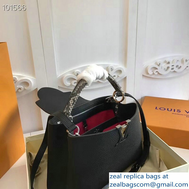 Louis Vuitton Capucines PM Bag Python Handle N92800 Noir