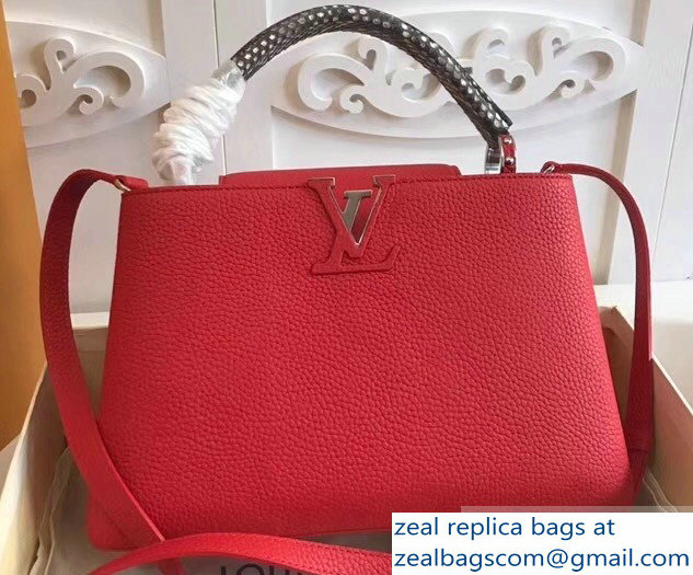 Louis Vuitton Capucines PM Bag Python Handle N92803 Rubis