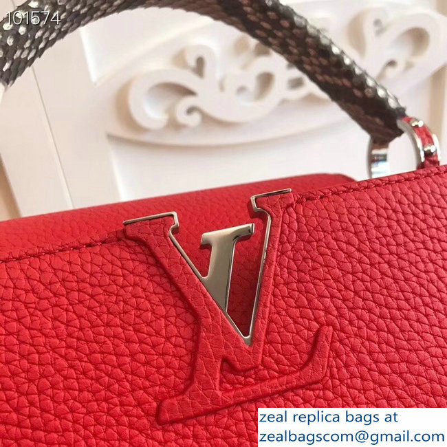 Louis Vuitton Capucines PM Bag Python Handle N92803 Rubis