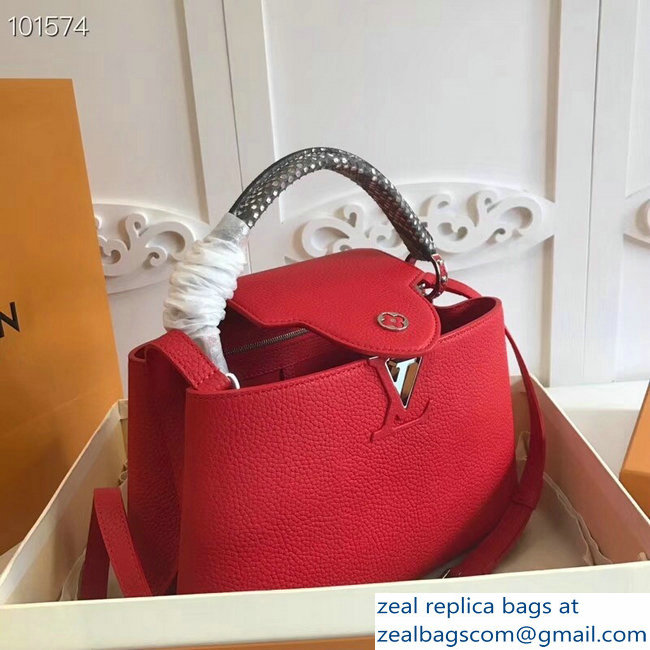 Louis Vuitton Capucines PM Bag Python Handle N92803 Rubis - Click Image to Close