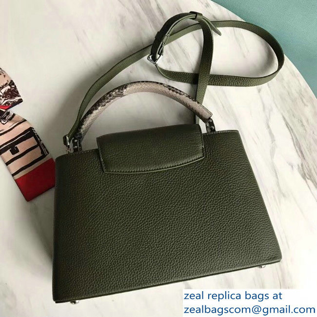 Louis Vuitton Capucines PM Bag Python Handle N93799 Army Green - Click Image to Close