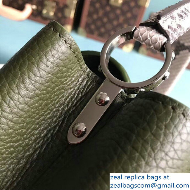 Louis Vuitton Capucines PM Bag Python Handle N93799 Army Green