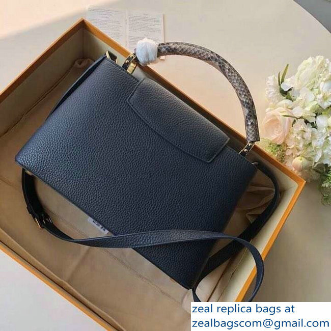 Louis Vuitton Capucines PM Bag Python Handle N94100 Bleu Marine - Click Image to Close