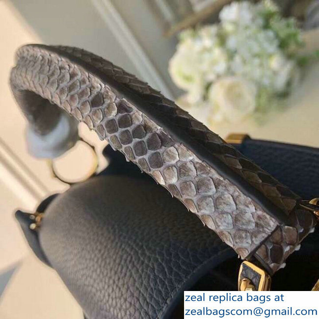 Louis Vuitton Capucines PM Bag Python Handle N94100 Bleu Marine - Click Image to Close