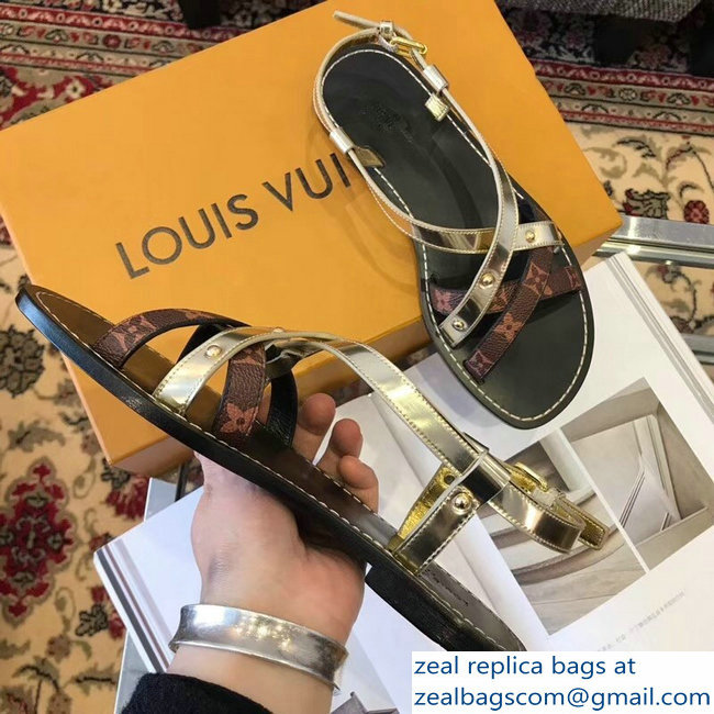 Louis Vuitton Carimbo Flat Sandals Light Gold 2019