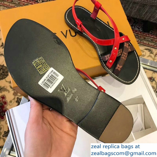 Louis Vuitton Carimbo Flat Sandals Red 2019 - Click Image to Close