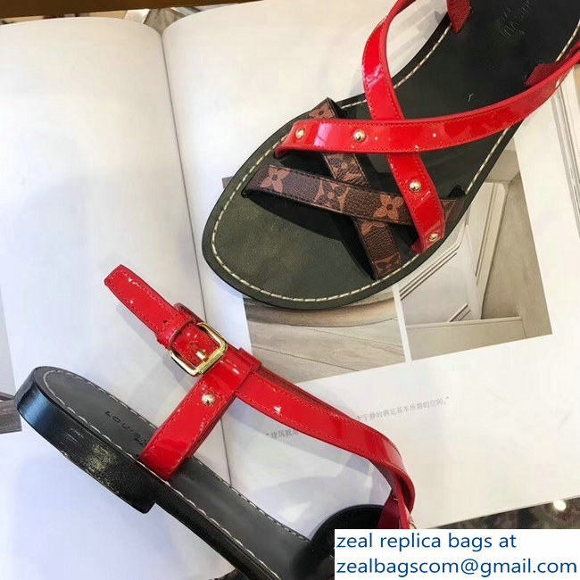 Louis Vuitton Carimbo Flat Sandals Red 2019