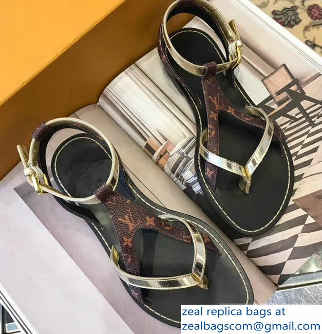 Louis Vuitton City Break Flat Sandals Light Gold 2019 - Click Image to Close