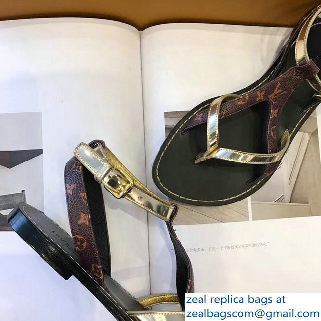 Louis Vuitton City Break Flat Sandals Light Gold 2019