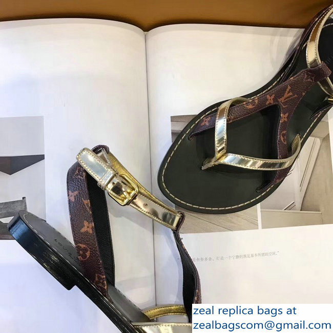 Louis Vuitton City Break Flat Sandals Light Gold 2019 - Click Image to Close