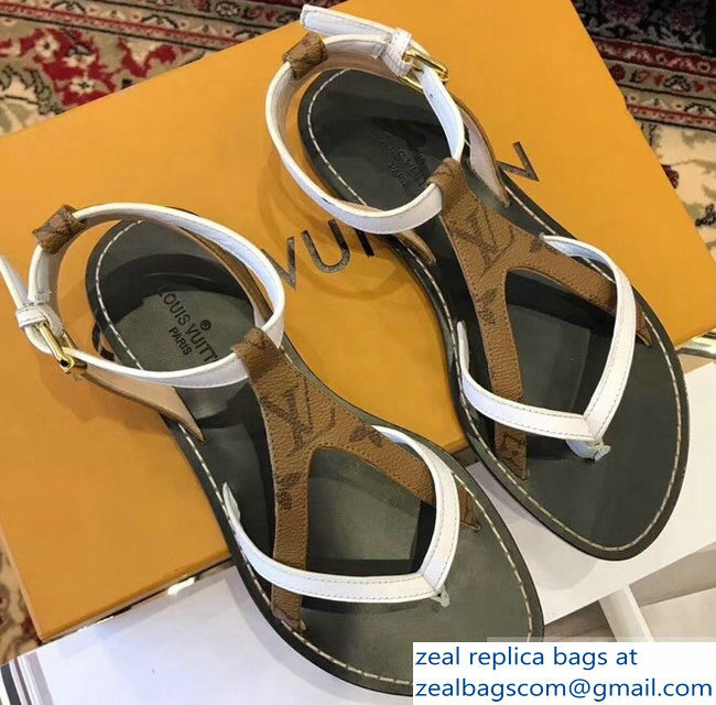 Louis Vuitton City Break Flat Sandals White 2019 - Click Image to Close